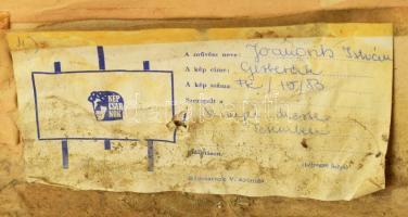 Joanovits István (1912-1995): Gerberák, 1981. Olaj, farost, jelzett. Hátoldalán Képcsarnok Vállalat ...