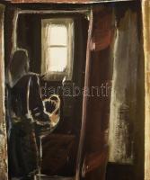 Fodor József (1935-2007): Ősz, 1978 körül. Olaj, plextol, jelezve balra fent: Fodor. Hátoldalán auto...