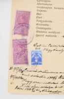 1878-1942, 5 darab változatos régi erdélyi papírrégiség, közte iskolai értesítő, bizonyítvány, halot...