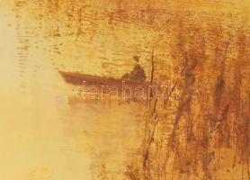 Balogh Ervin (1925-2020): Csend, 1985 körül. Olaj, farost, jelezve középen balra. Hátoldalán Képcsar...