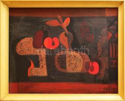 Tóth László (1926-2009): Csendélet babákkal. Olaj, vászon, jelzett. Hátoldalán Képcsarnok Vállalat címkéjével. Fakeretben. 60×75 cm.