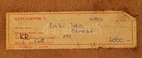 Laki Ida (1921-2015): Olvasósarok (olvasó), 1975. Olaj, farost. Jelzett. Hátoldalán Képcsarnok Válla...