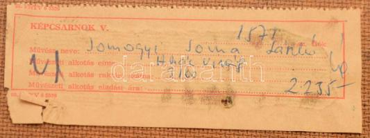 Somogyi-Soma László (1927-2004): Akácvirág, 1977. Olaj, farost. Jelzett. Hátoldalán autográf felirat...