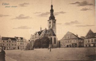Tábor, Hlavni Námestí, Taborska pivnice / main square, beer hall, church