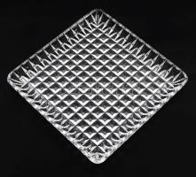 Régi ólomkristály lerakótálca, hibátlan, 20x20 cm