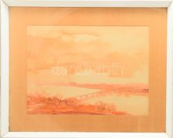 Plesnivy Károly (1930-1984): Felhők, 1972. Akvarell, papír, jelzett. Hátoldalán Képcsarnok Vállalat ...