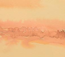 Plesnivy Károly (1930-1984): Felhők, 1972. Akvarell, papír, jelzett. Hátoldalán Képcsarnok Vállalat ...