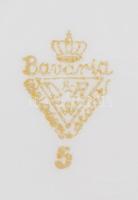 6 darab porcelán reggeliző szett: csésze alátéttel és desszertes tányér. Jelzett, minimális kopással...