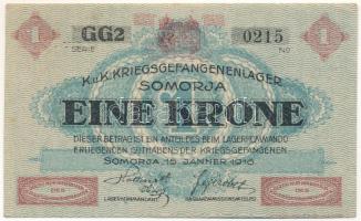 1916. Somorja / Hadifogolytábor 1916. január 15. 1K két nagybetű és egy szám sorozatjellel és arab s...