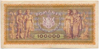 Románia 1947. 100.000L "N.0229 0914" T:F,VG Romania 1947. 100.000 Lei "N.0229 0914" C:F,VG Krause P#59a