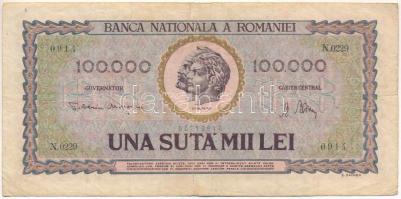 Románia 1947. 100.000L "N.0229 0914" T:F,VG
Romania 1947. 100.000 Lei "N.0229 0914&q...
