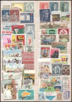 Kb. 140 db levélzáró, segélybélyeg, reklámbélyeg, nagyalakú berakólap mindkét oldalán