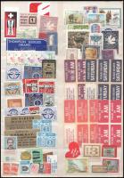 Kb. 140 db levélzáró, segélybélyeg, reklámbélyeg, nagyalakú berakólap mindkét oldalán