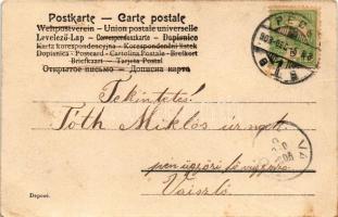 1903 Krampusz gyerekekkel zsákban / Krampus with children in bag s: Ch. Scolik (EM)