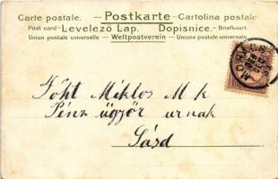 Boldog újévet! Törpék mandolinnal / New Year greeting art postcard with dwarfs playing mandolin (fl)