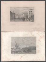 10 db olasz és afrikai helyszíneket ábrázoló acélmetszet (köztük Albert Henry Payne munkái), változó...
