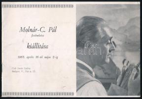 1965 Molnár C. Pál festőművész kiállítási katalógus 4p + 20 t. és a művész névjegykártyája