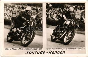 1951 Internationales Solitude-Rennen bei Stuttgart, Georg Meier, Heiner Fleischmann / Solitude race motorsport event + So. Stpl (EB)