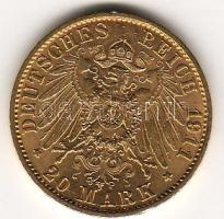 D. Reich/Poroszország 1911 20M 7,965g  arany II. Wilhelm T:3+ aranyáron !