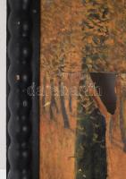 cca 20. sz. eleje, Nagyméretű fa képkeret, esztergált fa, kopásokkal, 97x86 cm, belső méret 87x76 cm...