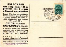 1941 A színes fényképezés csodái. Benser Walther színesfotó-specialista soproni bemutatójának reklám...
