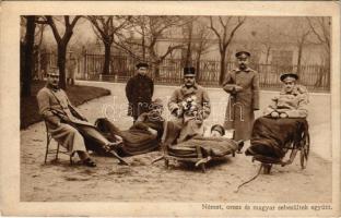 Német, orosz és magyar sebesültek együtt. A Képes Újság karácsonyi ajándéka olvasóinak / WWI Hungarian, German and Russian injured soldiers together (EK)