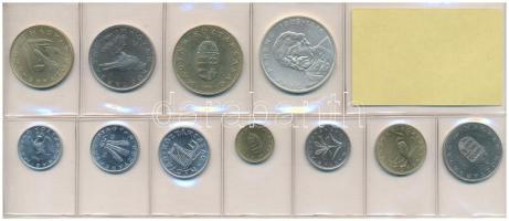1995. 10f-200Ft (11xklf) érmés forgalmi sor fóliatokban, benne 1995. 200Ft Ag "Deák" T:UNC...