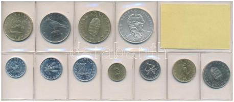 1995. 10f-200Ft (11xklf) érmés forgalmi sor fóliatokban, benne 1995. 200Ft Ag "Deák" T:UNC...
