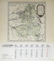 1979 Haack Geographisch-Kartographischer Kalender, régi térképek reprodukcióival illusztrált falinap...