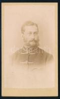 cca 1870 Katonatiszt (hadnagy) portréja, vizitkártya Rupprecht Mihály soproni műterméből, 10,5x6,5 cm