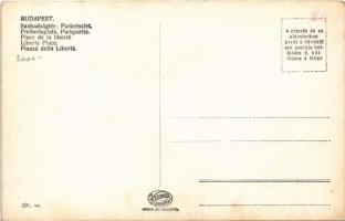 Budapest V. Szabadság téri park részlet, irredenta virágágyás, villamos (EK)