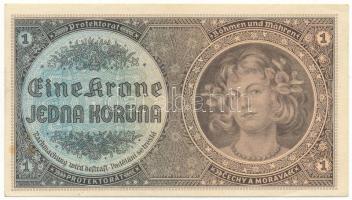 Német Harmadik Birodalom / Cseh-Morva Protektorátus 1940. 1K "D 001" T:AU / German Third Reich / Protectorate of Bohemia and Moravia 1940. 1 Korun "D 001" C:AU Krause P#3a