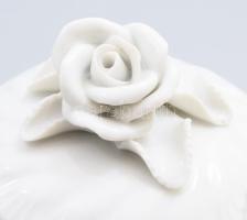 Herendi fehér bonbonier, plasztikus fogóval, masszába nyomott jelzéssel, hibátlan, d: 8 cm