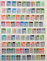 1860-1980 Uralkodók, fáraók motívum bélyegek és forgalmi bélyegek, összesen 990 db, 8 lapos, A/4-es,...