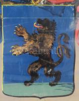 1837 gyarmatai Sándor Amália kisasszony (1801-1837) halotti címere. Kézzel festett, nagy méretű, pas...