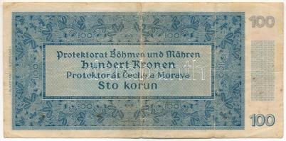 Német Harmadik Birodalom / Cseh-Morva Protektorátus 1940. 100K II. kiadás, "S. 12A 463285"...