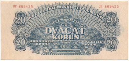 Csehszlovákia 1944. 20K "CP 809435" T:XF Czechoslovakia 1944. 20 Korun "CP 809435" C:XF Krause P#47