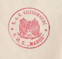 1917 Kézzel írt igazolás az S.M.S. Maros Dunai Flottila monitor hajópecsétjével /

Handwritten con...