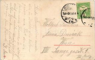 1909 Budapest VI. Andrássy út éjjel, humoros részeg montázs, macska, üzlet (EK)