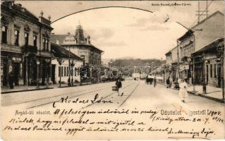 1904 Budapest IV. Újpest, Árpád út, Schwartz Teréz üzlete. Schön Bernát kiadása (EB)
