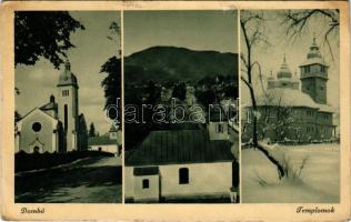 1942 Dombó, Dubove; templomok télen / churches in winter (EB)