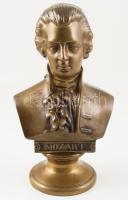 Mozart büszt asztaldísz, tömör bronz, m: 22 cm