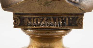 Mozart büszt asztaldísz, tömör bronz, m: 22 cm
