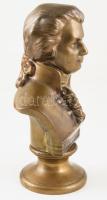 Mozart büszt asztaldísz, tömör bronz, m: 22 cm