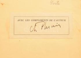 Plisnier, Charles: Három házasság. ALÁÍRT! Bp., Bárd Ferenc és Fia. Kiadói egészvászon kötés, gerinc...