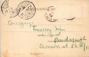 1899 Doboz, Református templom, uradalmi kastély és kápolna. Véver Oszkár kiadása. Art Nouveau, flor...