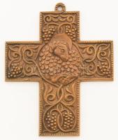 Ozsvári Csaba (1963-2009): Feszület. Bronz, jelzett, 14x11 cm