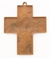 Ozsvári Csaba (1963-2009): Feszület. Bronz, jelzett, 14x11 cm