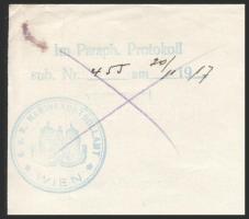 1917 Az S.M.S. Enns - Dunai Flottila monitor parancsnokának kézzel írt kimutatása fizetésekről, hajó...