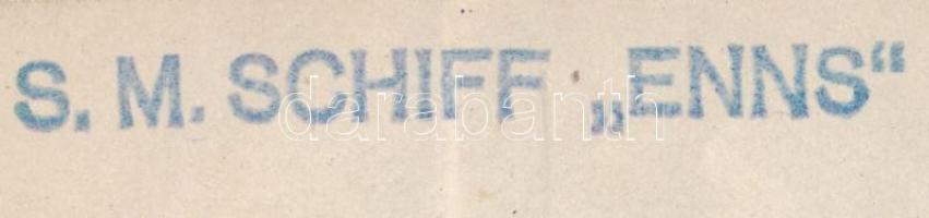 1917 Az S.M.S. Enns - Dunai Flottila monitor parancsnokának kézzel írt igazolása ritka hajópecséttel...